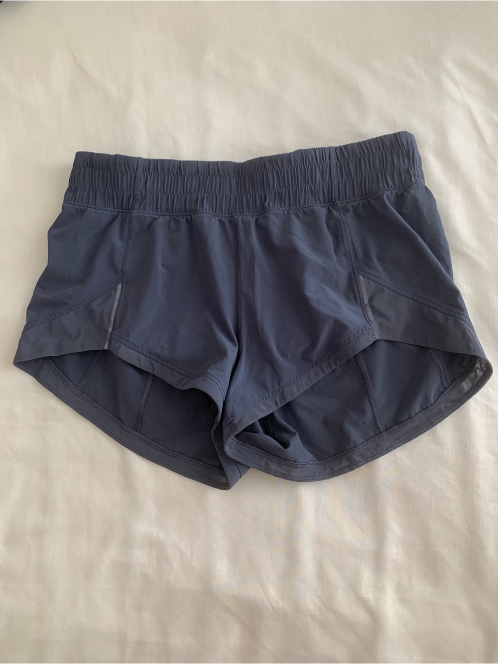 EUC Lululemon Blue Athletic Running Shorts Built-In Liner Size XS Approx.